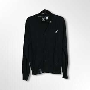 LRG Gray and Black Button-Down Cardigan - Size Medium